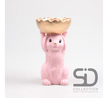 HASE MIT SCHALE ZEMENT 18,5X15X28 CM ROSA