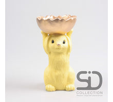 HASE MIT SCHALE ZEMENT 18,5X15X28 CM GELB