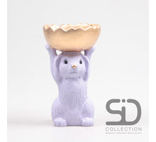 HASE MIT SCHALE ZEMENT 15X12.5X23 CM FLIEDERFARBEN