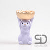 HASE MIT SCHALE ZEMENT 11X9,5X18 CM FLIEDERFARBEN