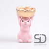 HASE MIT SCHALE ZEMENT 11X9,5X18 CM ROSA