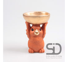 VOGEL MIT SCHALE ZEMENT 19X12X18,5 CM STEIN ROT
