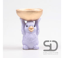 VOGEL MIT SCHALE ZEMENT 14X9.5X14 CM FLIEDERFARBEN