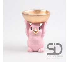 VOGEL MIT SCHALE ZEMENT 14X9.5X14 CM ROSA