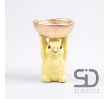 VOGEL MIT SCHALE ZEMENT 14X9.5X14 CM GELB