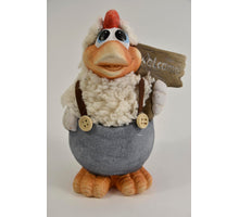 Willkommensschild Huhn Wolly - 19 cm
