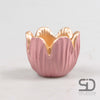 TULP WAXINELICHTHOUDER  8.5X6.5 CM PINK-FUCHSIA CEMENT