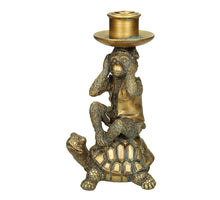 Kerzenständer Affe Polyresin Gold 11x8.5x19.5cm
