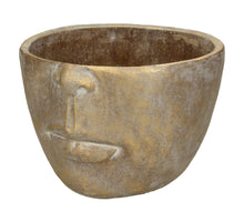 Planter Face Gold 14x23x24cm