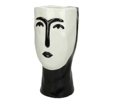 Pflanzgefäß Keramik Gesicht Schwarz 28x13x13cm