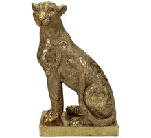 Ornament Leopard Polyresin Gold 13x8.5x20.5cm