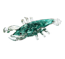 Ornament Garnele Glas Türkis 21x12x3.5cm