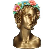 Vase Dame Blumen Polyresin Multi 18x19x29cm