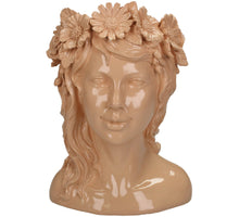 Vase Dame Blumen Polyresin Pfirsich 17x15x23,5cm
