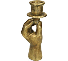 Kerzenständer Hand Polyresin Gold 8.5x7.5x20cm