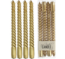 Kerze Twisted Wax Gold 7.8x2.5x26cm BOX/4