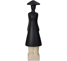 Ornament Menschen Feine Steingut Schwarz 9x8x31,5cm