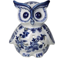 Ornament Eule Porzellan Blau 10.5x10.5x14.5cm
