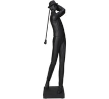 Ornament Golfspieler Polyresin Schwarz 12x9x39cm