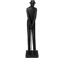 Ornament Golfspieler Polyresin Schwarz 9.5x8.5x37.5cm
