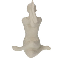 Ornament Frau Yoga Polyresin Elfenbein 18,4x15x24cm