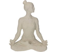 Ornament Frau Yoga Polyresin Elfenbein 17,8x11x23,5cm