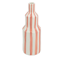 Keramikvase Streifenmuster Pfirsich 10x10x29,5cm