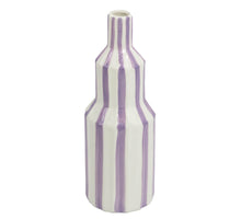 Keramikvase gestreift fliederfarben 10x10x29,5cm