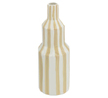 Keramikvase Streifenmuster schlammfarben 10x10x29,5cm