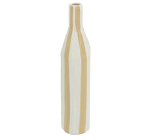 Keramikvase Streifenmuster schlammfarben 6,2x6,2x28,5cm