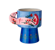 Aardewerk vaas sapphire crest blauw 20x15x20cm