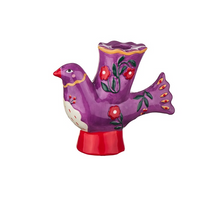 Aardewerk kaarsenstandaard duskdove paars 16x6x14cm