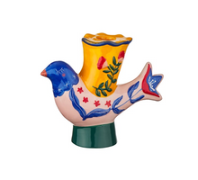 Aardewerk kaarsenstandaard sapphire crest multi 16x6x14cm