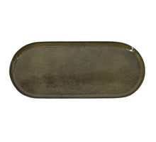 Metalltablett oval oliv 33,5x14,5x2cm