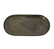 Metalltablett oval oliv 20x9,5x1,5cm