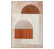 Gemälde oval abstrakt Leder 52x77x2cm