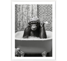 Gemälde Affe in der Badewanne 45x60x2,2cm