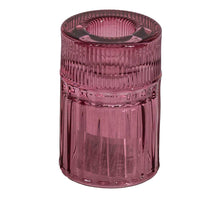 Glazen kaarsenstandaard roze 4,9x4,9x7cm
