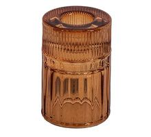 Glazen kaarsenstandaard sandstone 4,9x4,9x7cm