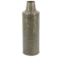 Metalen vaas olive 6,5x14x41cm