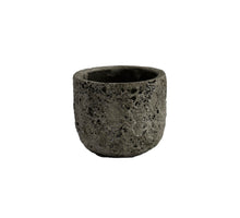 Topf Lava rund 12x12x10cm Stein grau
