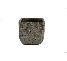Topf Lava quadratisch 14x14x14cm Stein grau