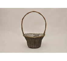 Henkelkorb aus Schilf rund grau D31 H19/51cm