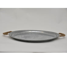 Zinkplatte rund mit Jute Ohren 45 cm