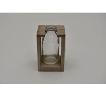 Houten rekje grijs met 1 flesje 7,5x7,5x11,5cm
