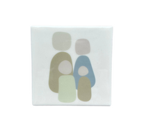 Fliesen-Set für vierköpfige Familie, Keramik, 10x10x0,5cm