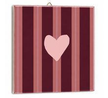 Tegeltje hartje roze - 10,5x10,5x0,5cm - keramiek