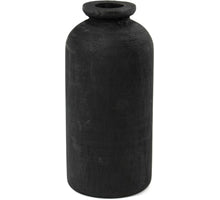 Holzvase schwarz 9x9x19,5cm