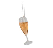 Weihnachtskugel Champagnerglas 3,1x3,1 x9,6cm