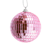 Set van 6 discoballen 8cm roze
